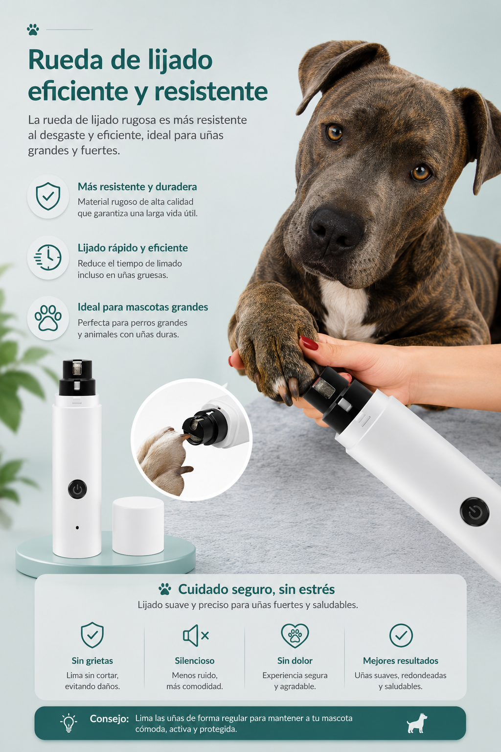 Lima de Uñas LED SilentPaw™  para perros y gatos